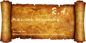 Rubicsek Alexandra névjegykártya